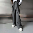 Wide-Leg Draped Trousers