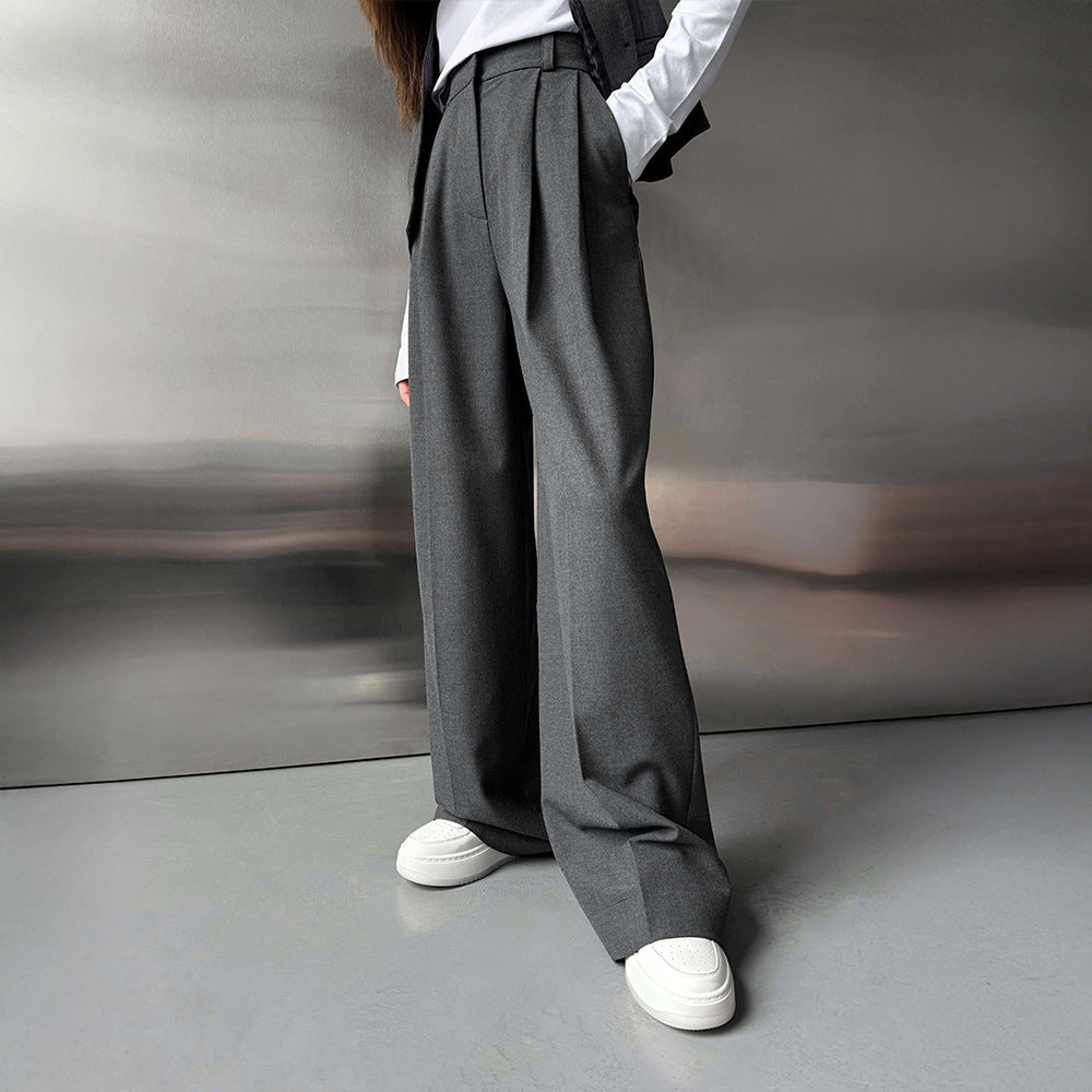 Wide-Leg Draped Trousers