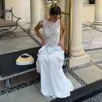 Patchwork Lace Long Sling Dress