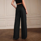 Straight Wide-Leg Suit Pants