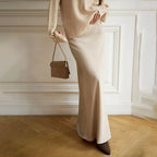 Satin Fishtail Long Skirt