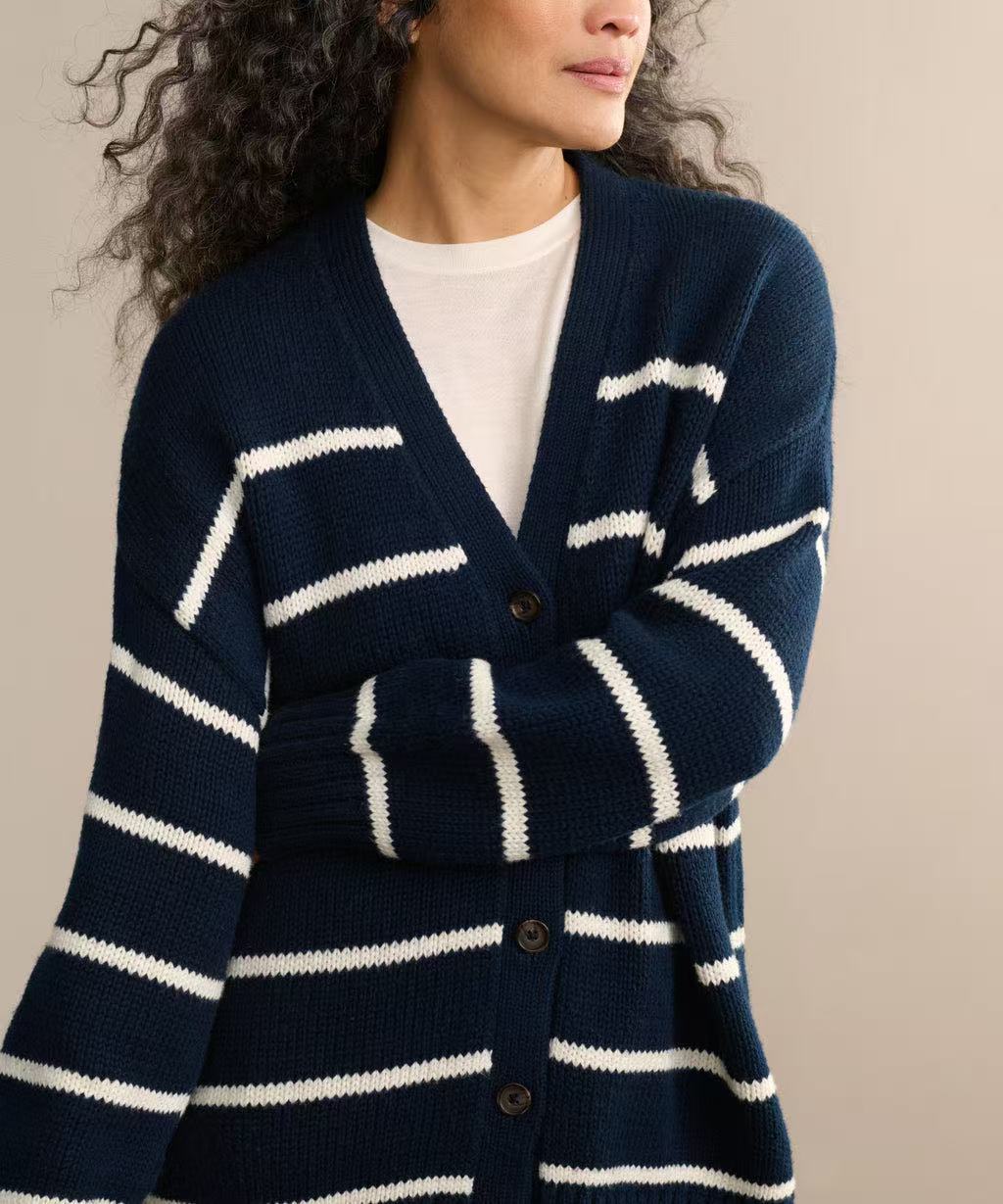 Marseille Striped V-Neck Sweater