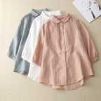 Women's Retro Loose Cotton And Linen Tops