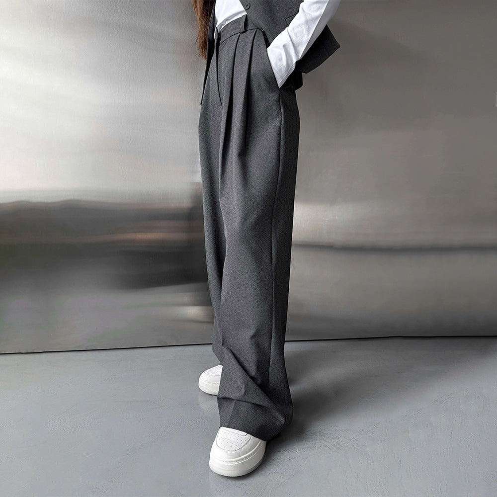 Wide-Leg Draped Trousers