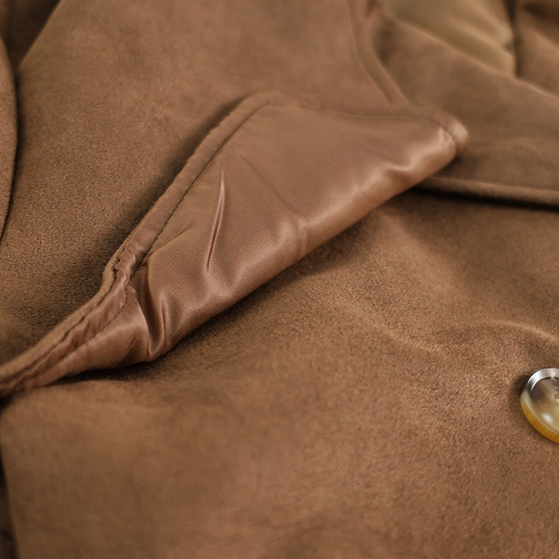 Valencia Double-Breasted Vintage Suede Coat