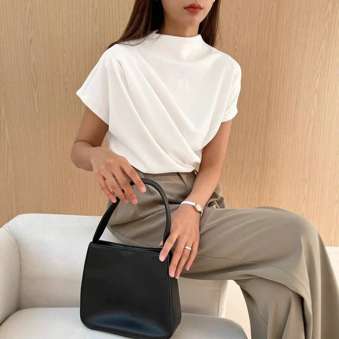 Round-Neck Draped Top