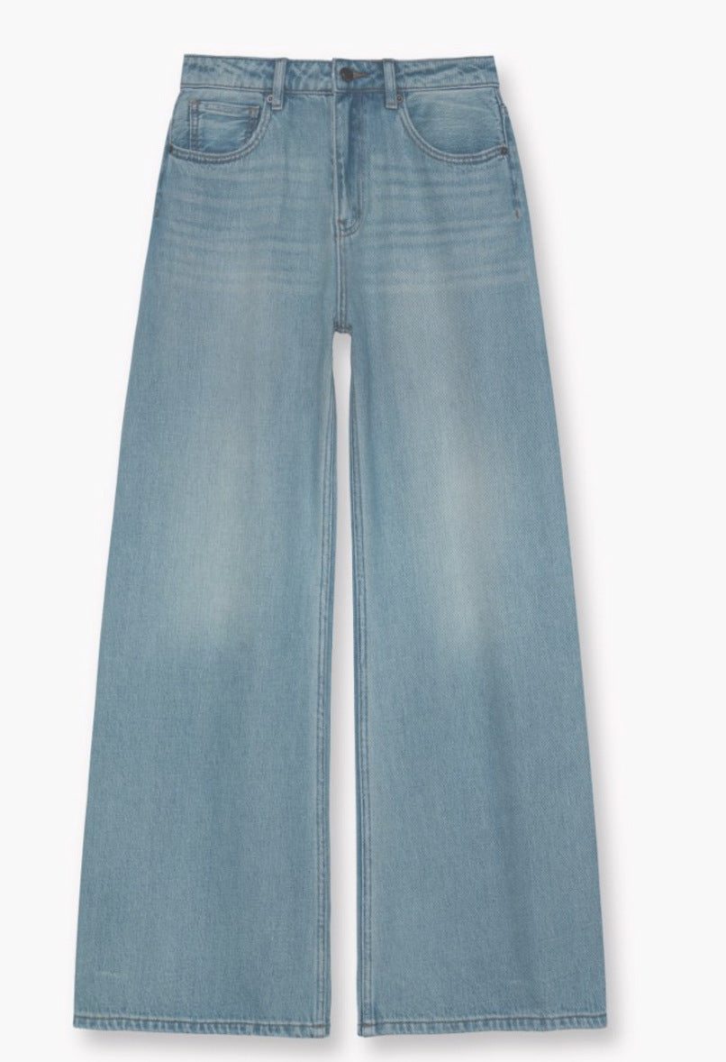 Retro Washed Loose Straight Jeans