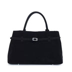 Solid Faux Suede Large Tote Bag