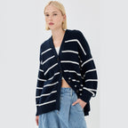 Marseille Striped V-Neck Sweater