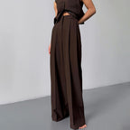 Wide-Leg Draped Trousers