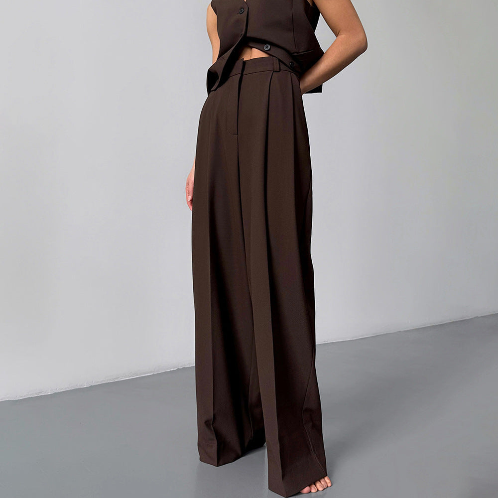 Wide-Leg Draped Trousers