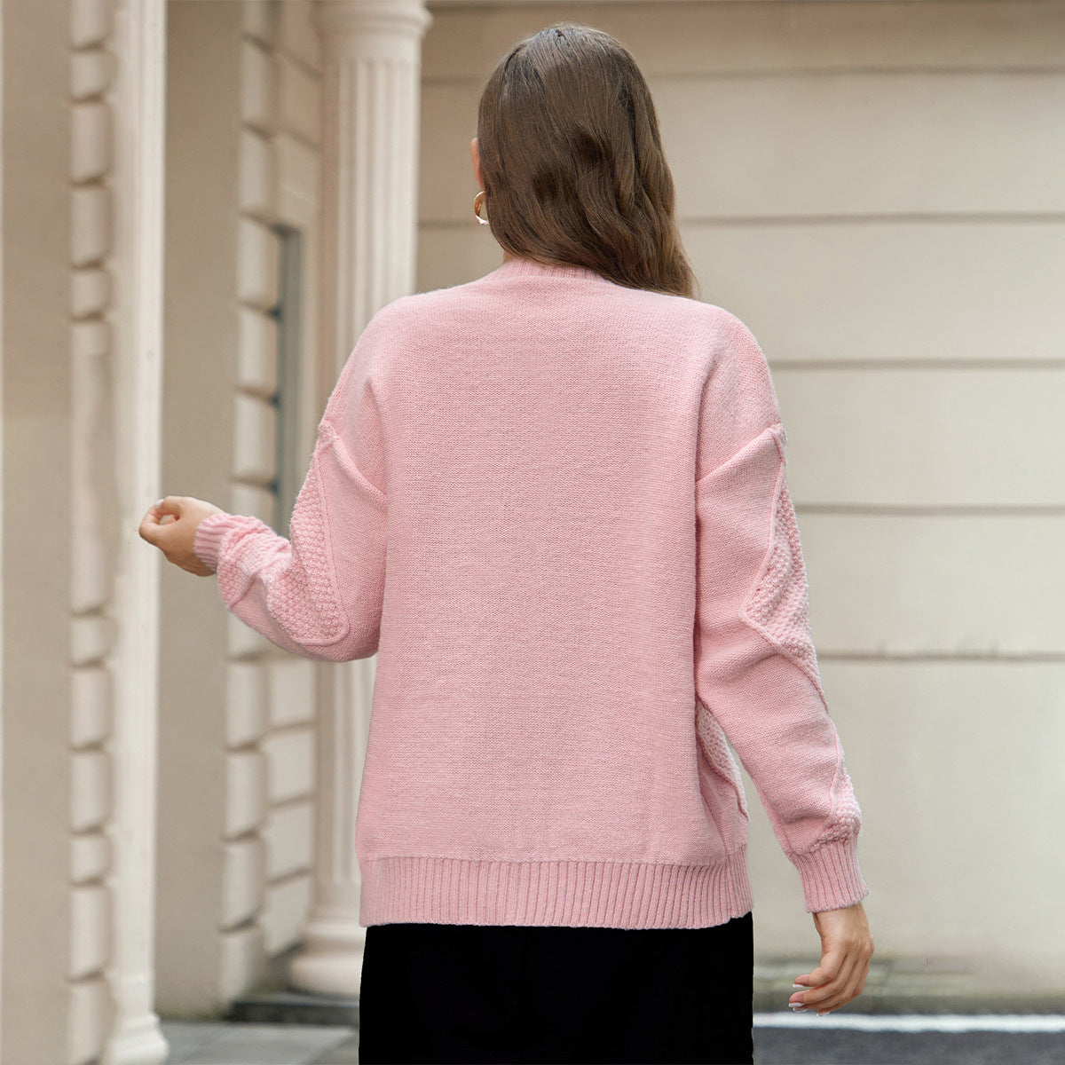 Cable-Knit V-Neck Cardigan