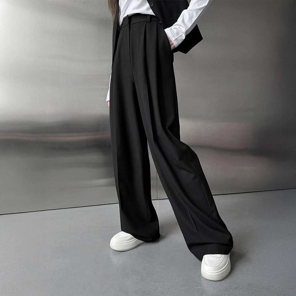 Wide-Leg Draped Trousers