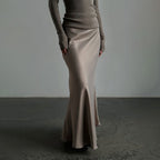 Satin Fishtail Long Skirt