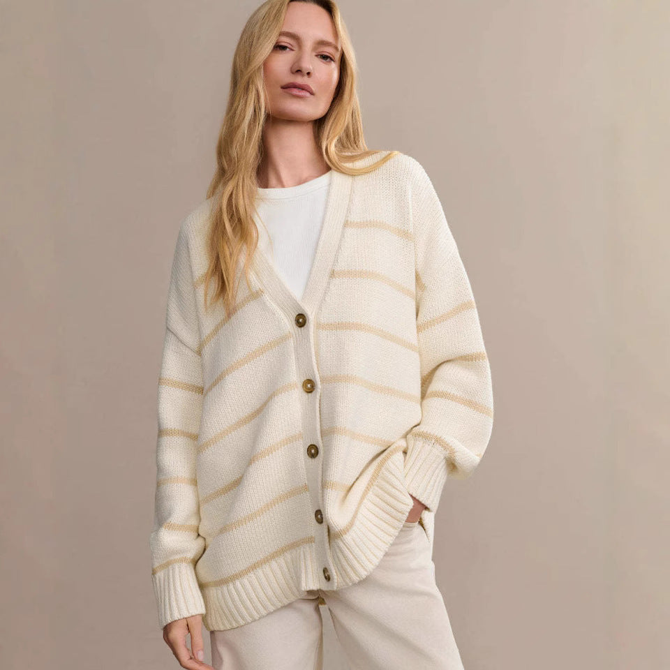 Marseille Striped V-Neck Sweater