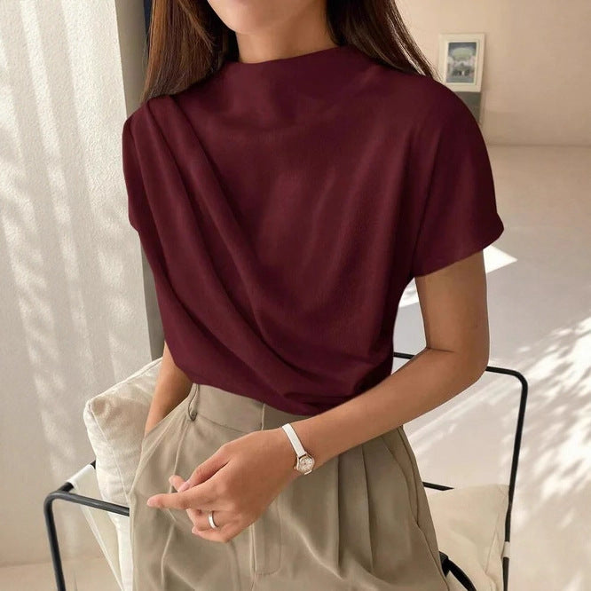 Round-Neck Draped Top