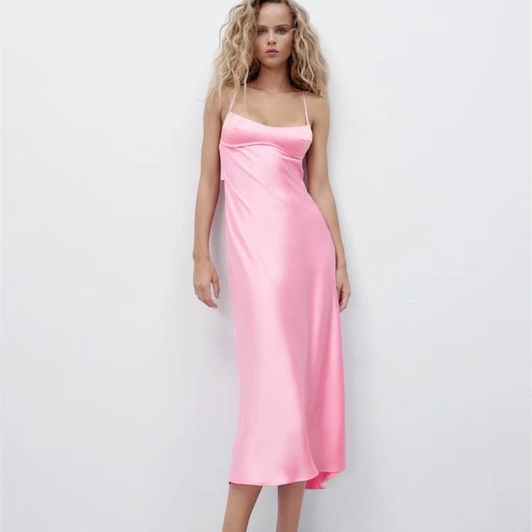 Silk Satin Textured Dress