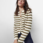 Striped Buckle Knit Cardigan
