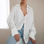 French Style White Lapel Shirt