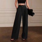 Straight Wide-Leg Suit Pants