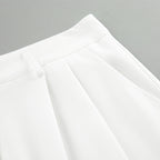 High-Waist White Wide-Leg Trousers