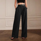 Straight Wide-Leg Suit Pants