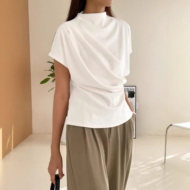 Round-Neck Draped Top