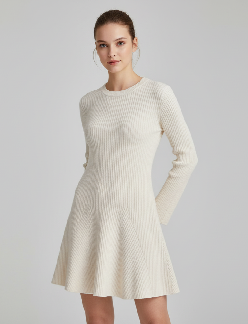 Lisette Ribbed Knit A-Line Dress
