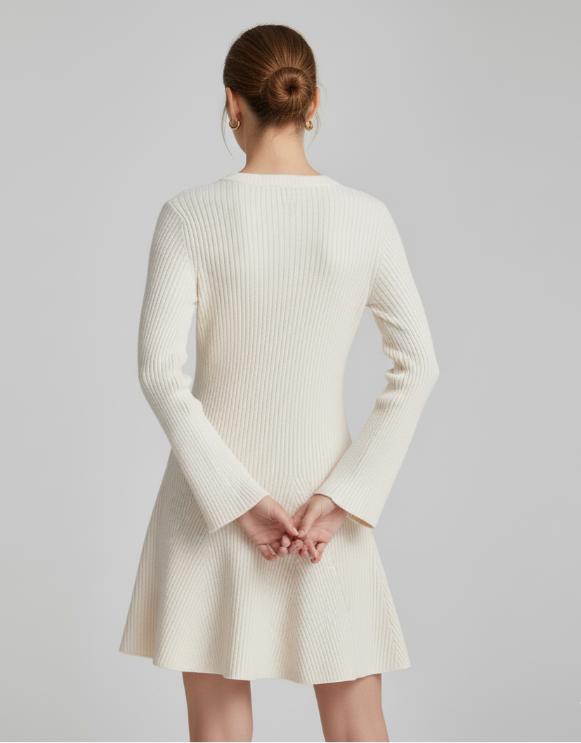 Lisette Ribbed Knit A-Line Dress