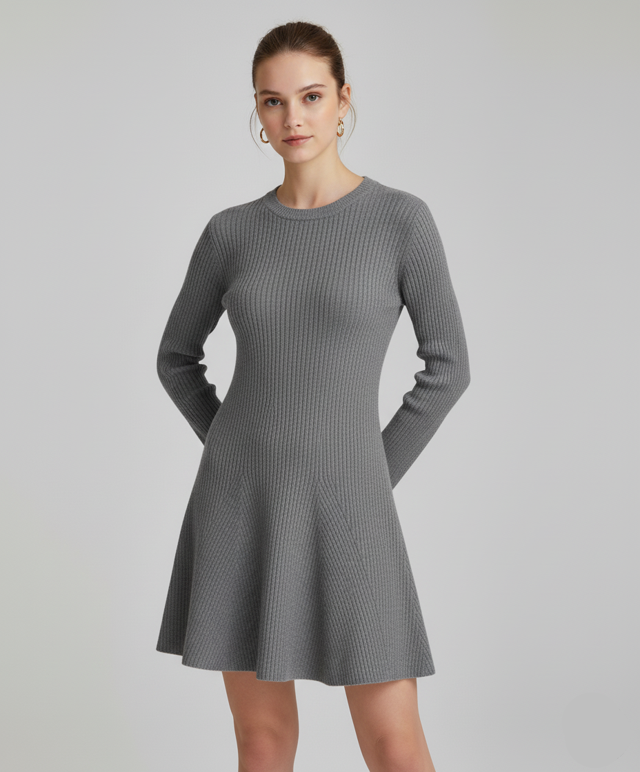 Lisette Ribbed Knit A-Line Dress