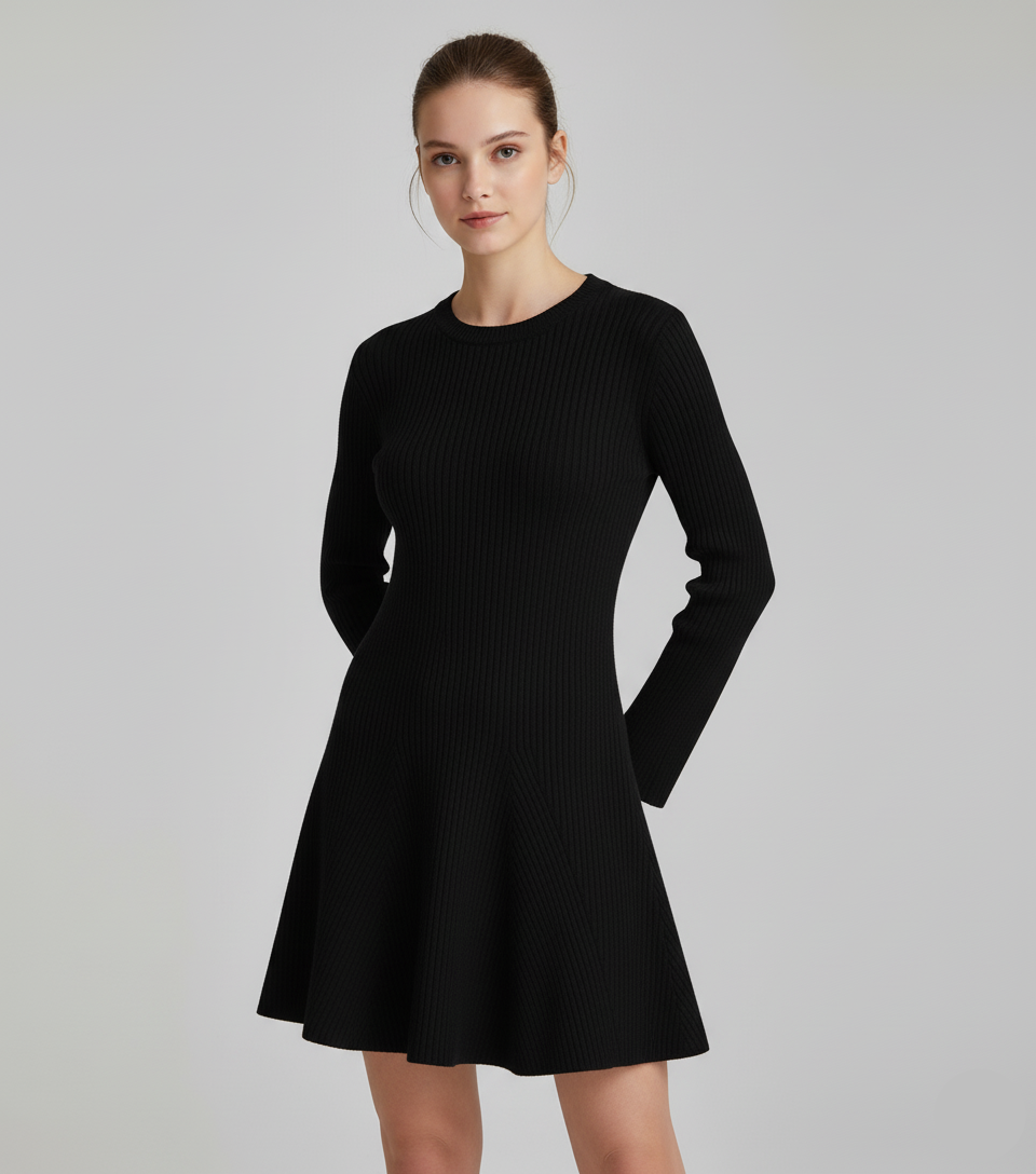 Lisette Ribbed Knit A-Line Dress